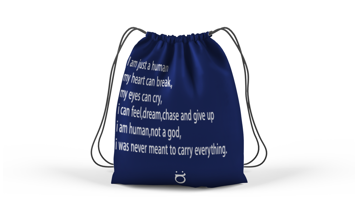 I'M JUST A HUMAN — DRAWSTRING BAG